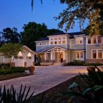 front of home at dusk