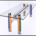 glass pencil table rendering