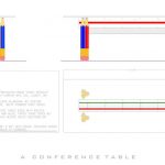 Glass pencil conference table